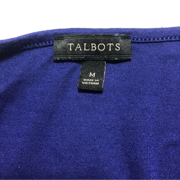 TALBOTS Minimalist Supima Cotton Blend Top Mini Sailor Collar Royal Blue Sz M - Picture 6 of 7